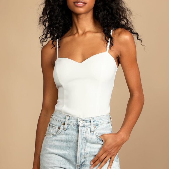 White Lulus bodysuit. New with tags. Never worn. - Picture 1 of 4